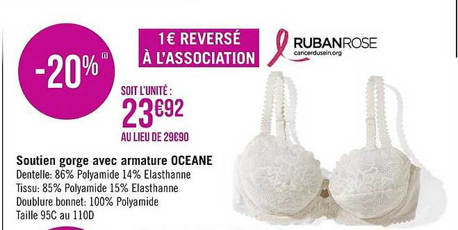 rubanrose soutien gorge avec armature oceane
