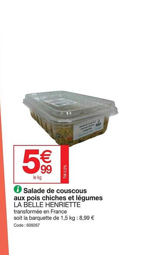 salade de couscous aux pois chiches et légumes la belle henriette