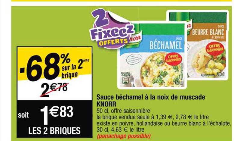 sauce béchamel à la noix de muscade knorr