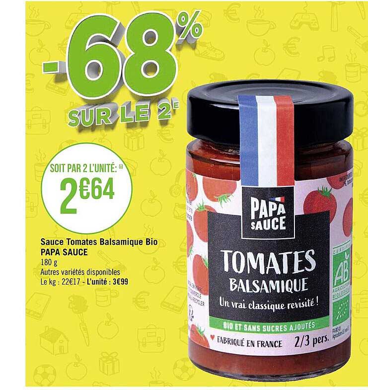 sauce tomates balsamique bio papa sauce