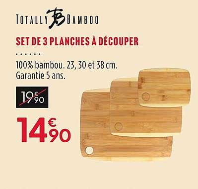 set de 3 planches à découper totally bamboo