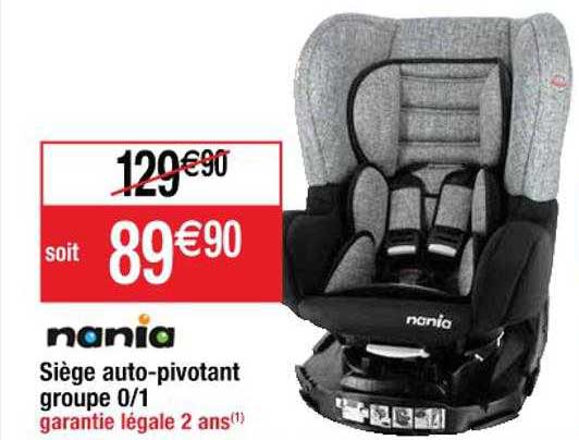 siège auto-pivotant groupe 0-1 nania