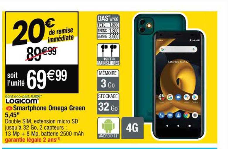 Smartphone Oméga Green Logicom