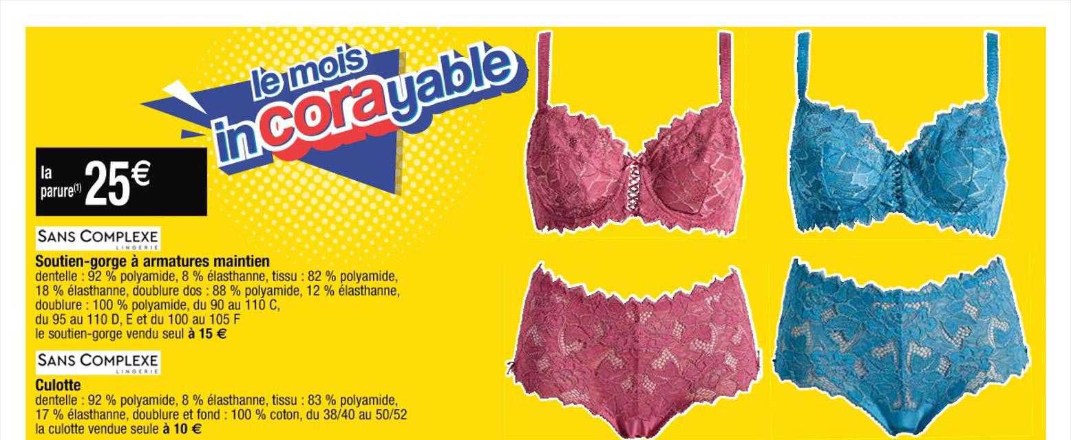 soutien-gorge à armatures maintien, culotte