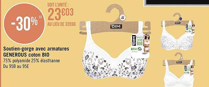 soutien-gorge avec armatures generous coton bio