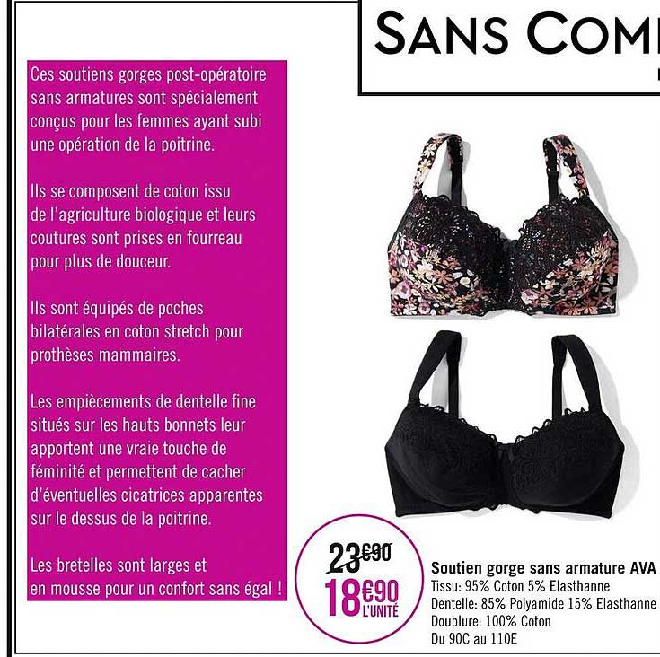 soutien gorge sans armature ava