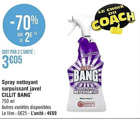 spray nettoyant surpuissant javel cillit bang