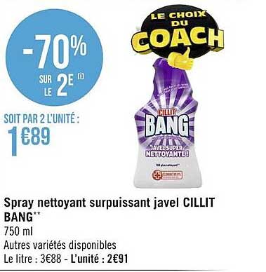 spray nettoyant surpuissant javel cillit bang