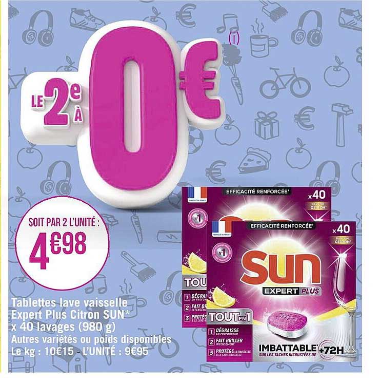 tablette lave vaisselle expert plus citron sun