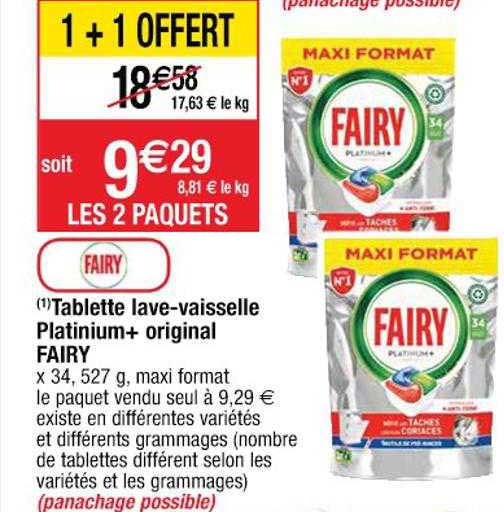 tablette lave-vaisselle platinium+ original fairy