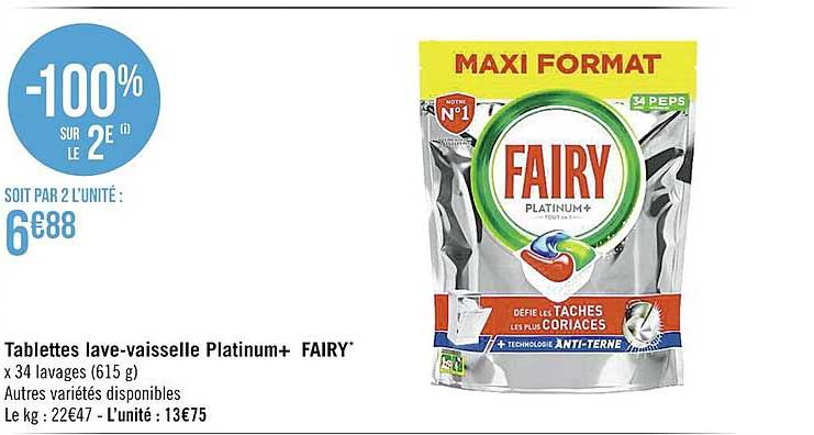 tablettes lave-vaisselle platinum+ fairy