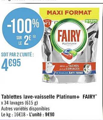 tablettes lave-vaisselle platinum+ fairy