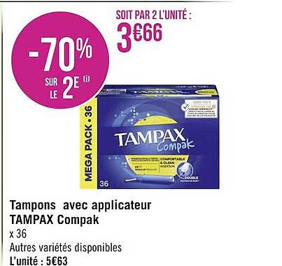 tampons avec applicateur tampax compak