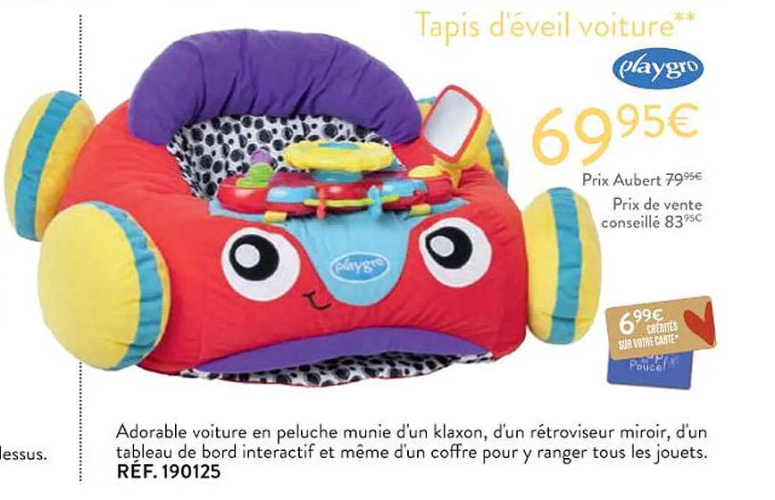 tapis d'éveil voiture playgro