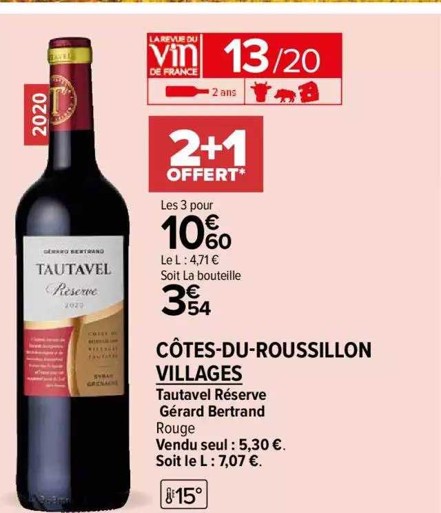 tautavel réserve gérard bertrand rouge côtes-du-roussillon villages