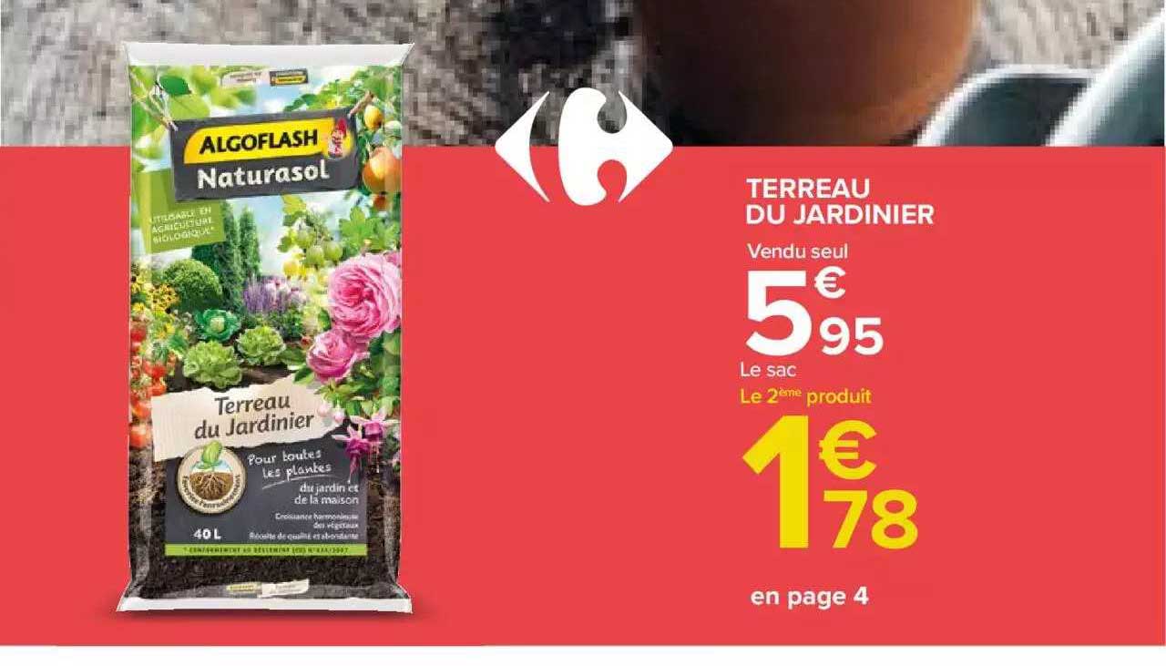 terreau du jardinier algoflash naturasol