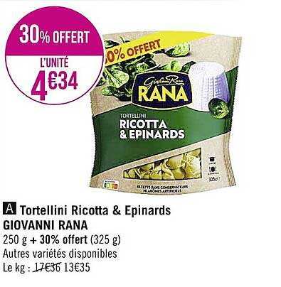 Tortellini Ricotta & épinards Giovanni Rana