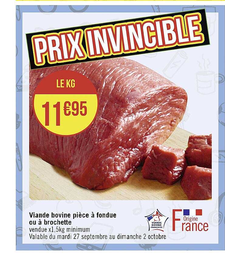 Viande Bovine Pièce à Fondue Ou à Brochette