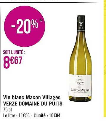 vin blanc macon villages verze domaine du puits