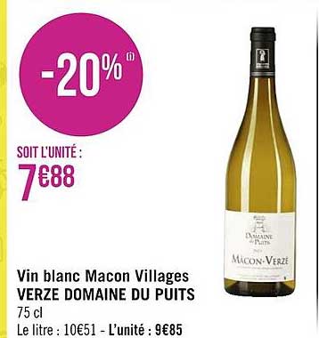 vin blanc macon villages verze domaine du puits