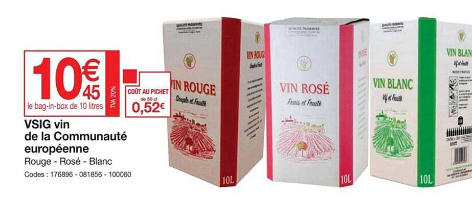vsig vin de la communauté européenne rouge - rosé - blanc