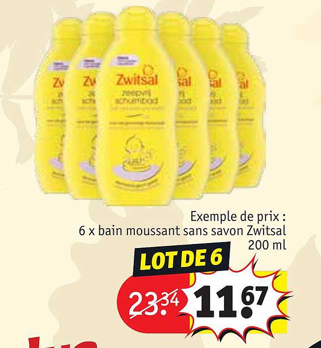 6x bain moussant sans savon zwitsal 200 ml