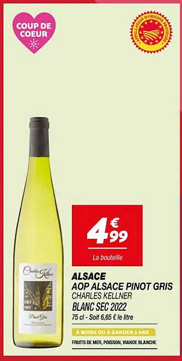 alsace aop alsace pinot gris charles kellner blanc sec 2022