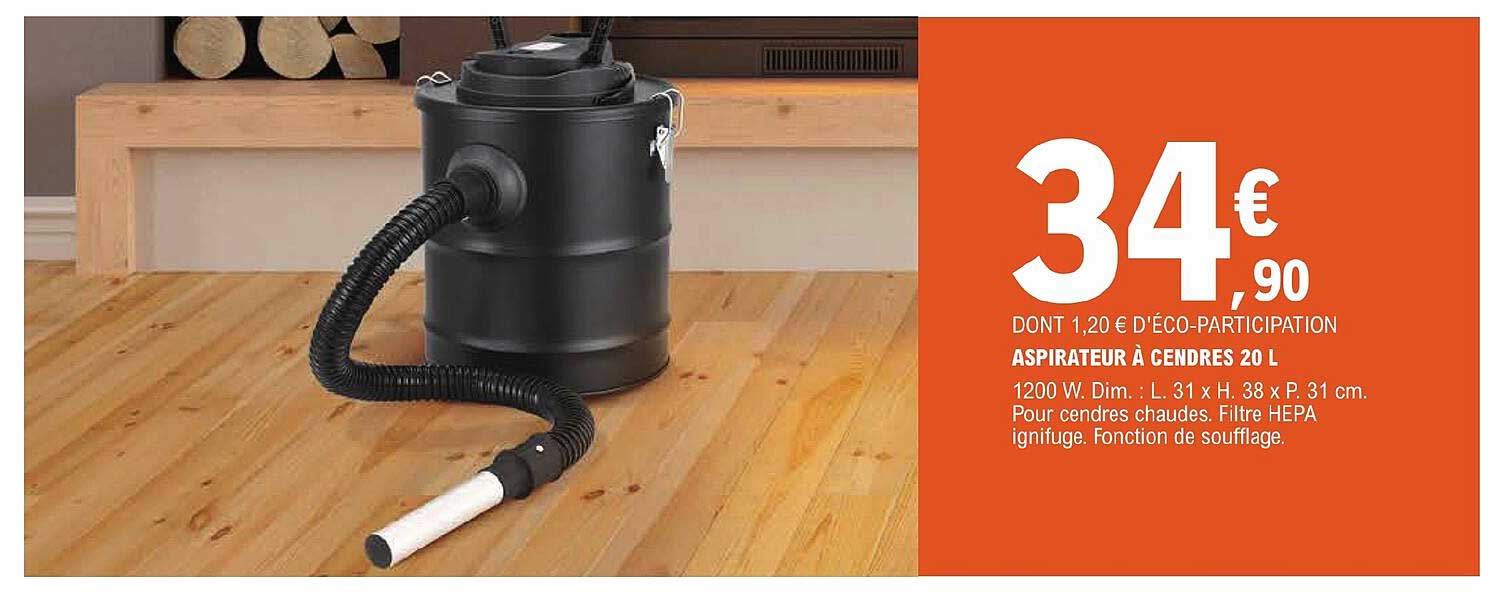 aspirateur à cendres 20 l