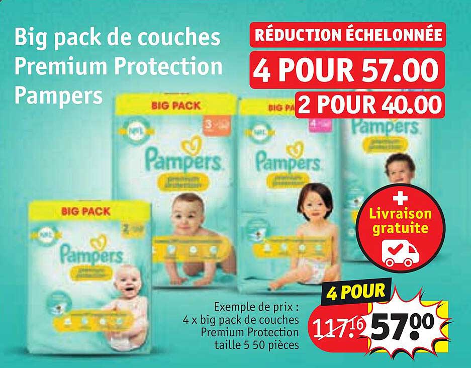 big pack de couches premium protection pampers
