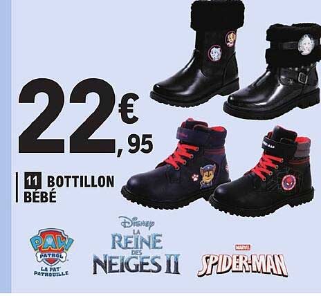 bottillon bébé paw patrol, disney la reine des neiges II, marvel spider-man