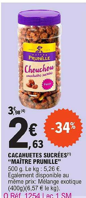 cacahuètes sucrées "maître prunille"
