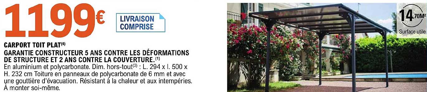 Carport Toit Plat
