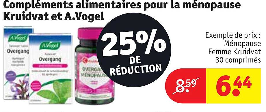 compléments alimentaires pour la ménopause kruidvat et a.vogel