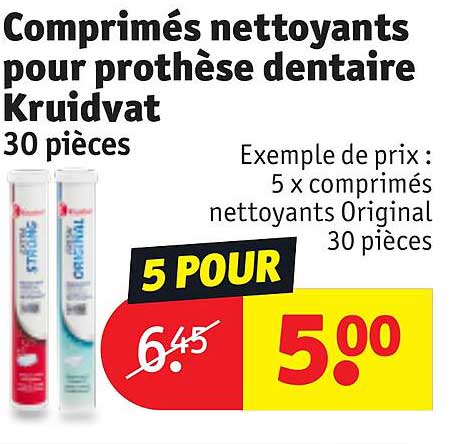 comprimés nettoyants pour prothèse dentaire kruidvat