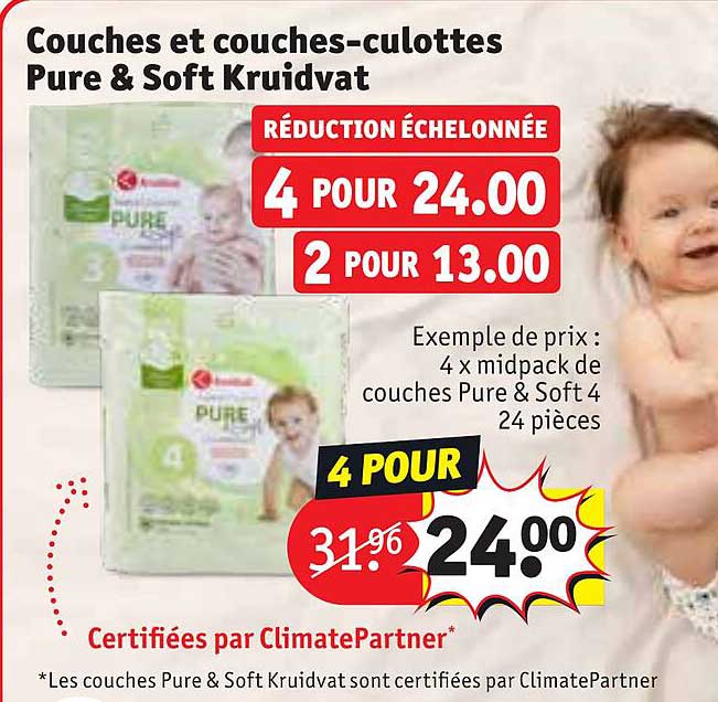 couches et couches-culottes pure & soft kruidvat