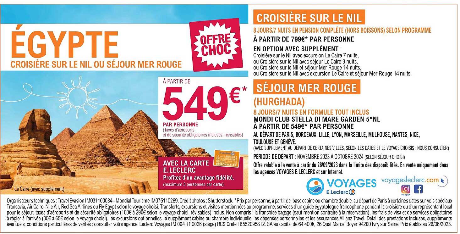 croisière sur le nil ou séjour mer rouge