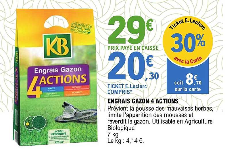 engrais gazon 4 actions kb