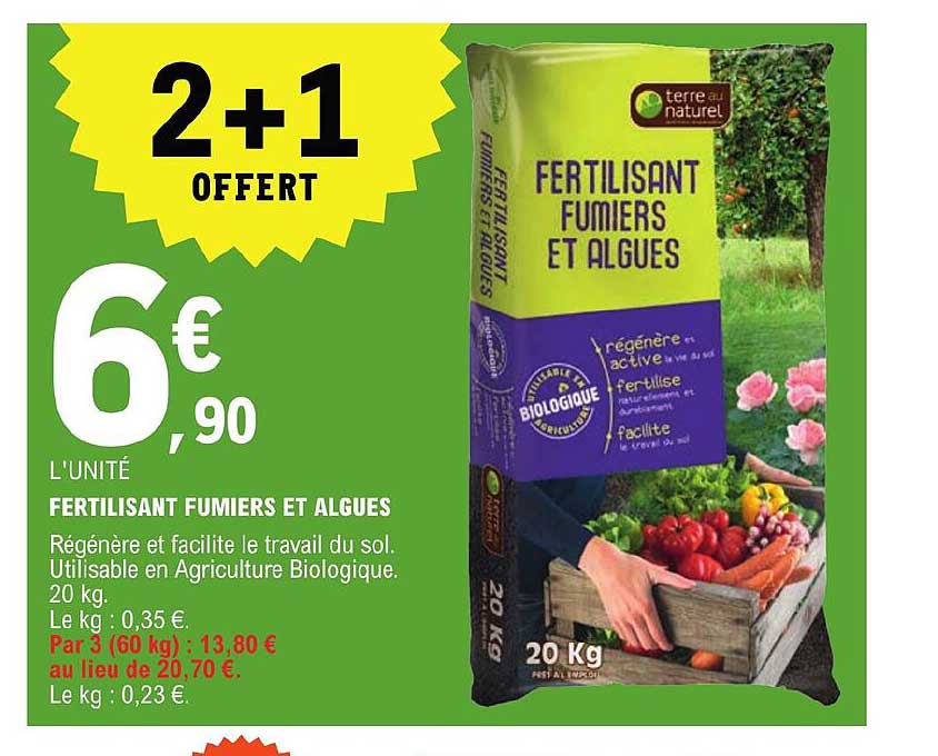 fertilisant fumiers et algues terre au naurel