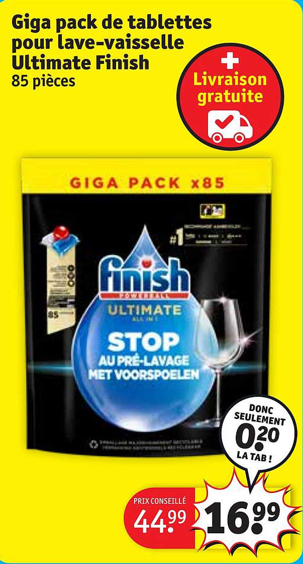 Giga Pack De Tablettes Pour Lave-vaisselle Ultimate Finish