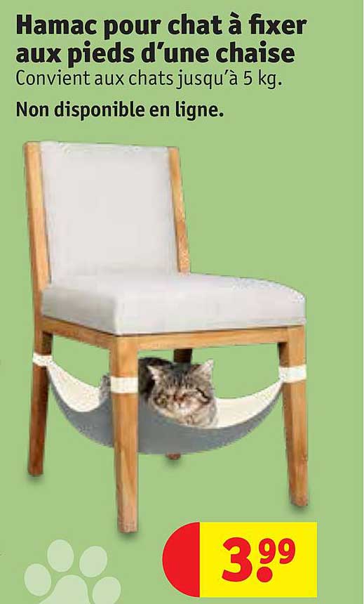 hamac pour chat à fixer aux pieds d'une chaise