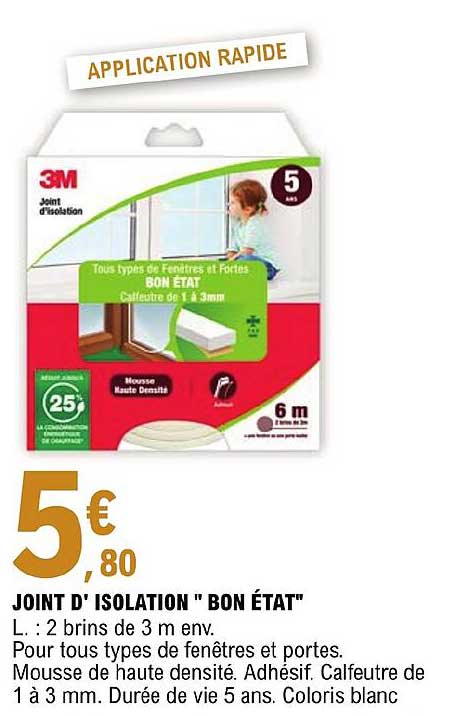 joint d'isolation "bon état" 3 m