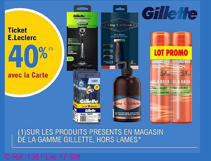 la gamme gillette, hors lames