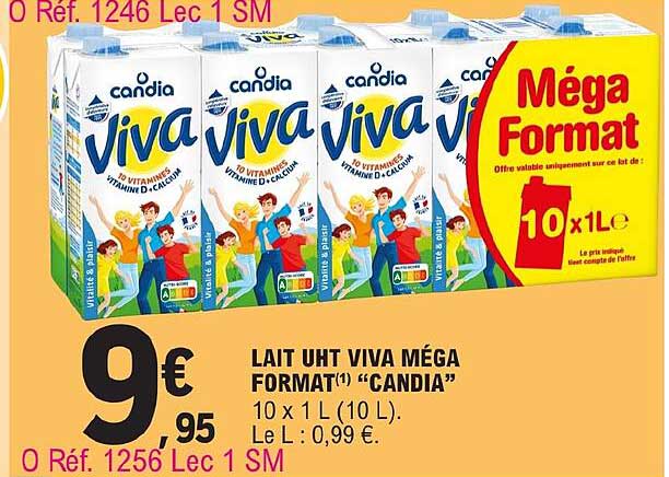 lait uht viva méga format "candia"