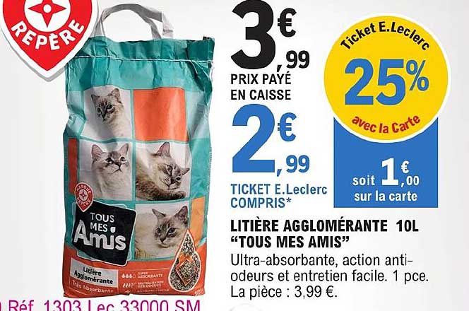 litière agglomérante 10l "tous mes amis"