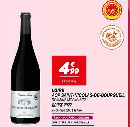 loire aop saint-nicolas-de-bourgueil domaine morin hve3 rouge 2022