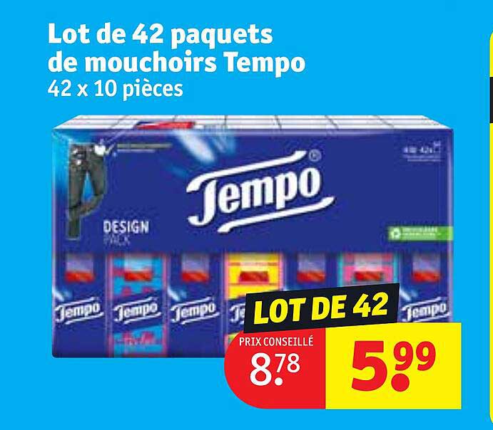 Lot De 42 Paquets De Mouchoirs Tempo