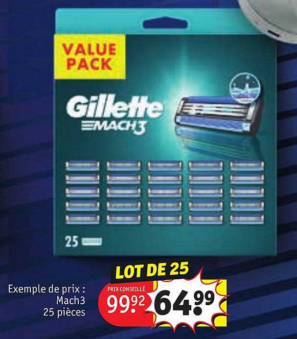 mach3 25 pièces gillette