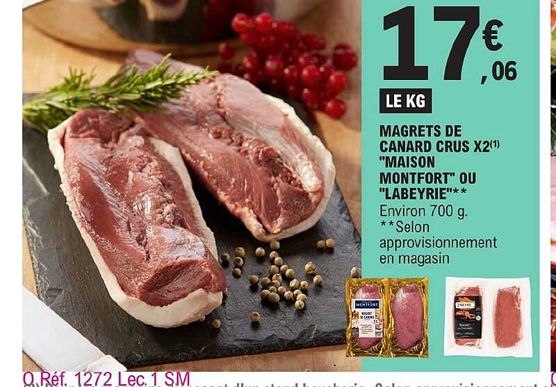Magrets De Canard Crus X2 "maison Montfort" Ou "labeyrie"