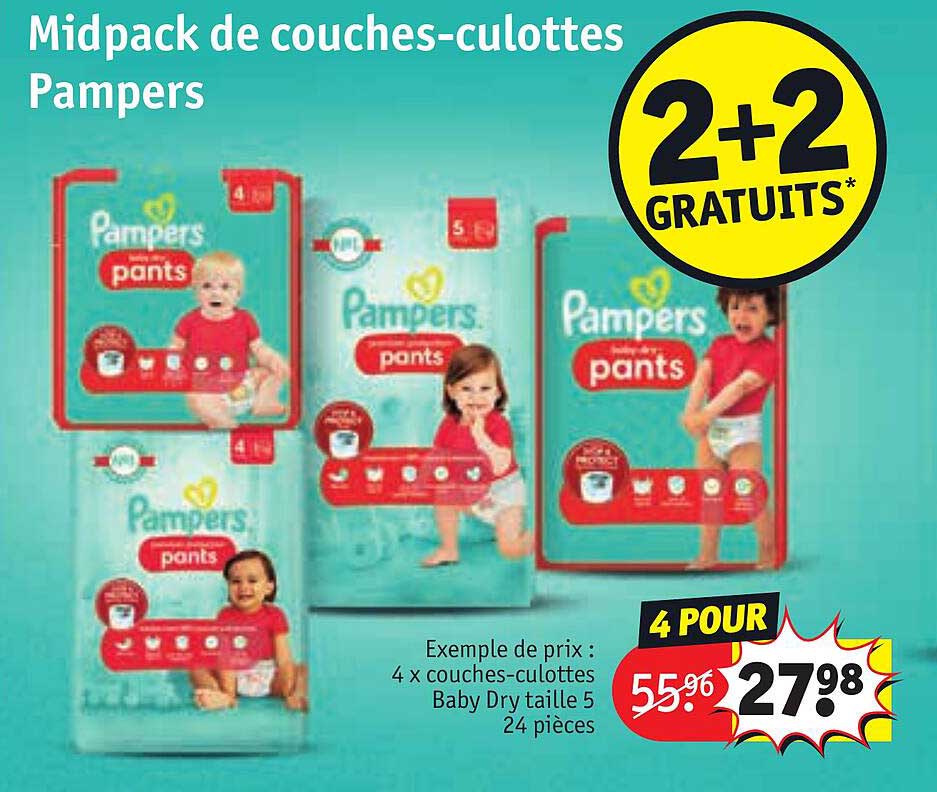 midpack de couches-culottes pampers
