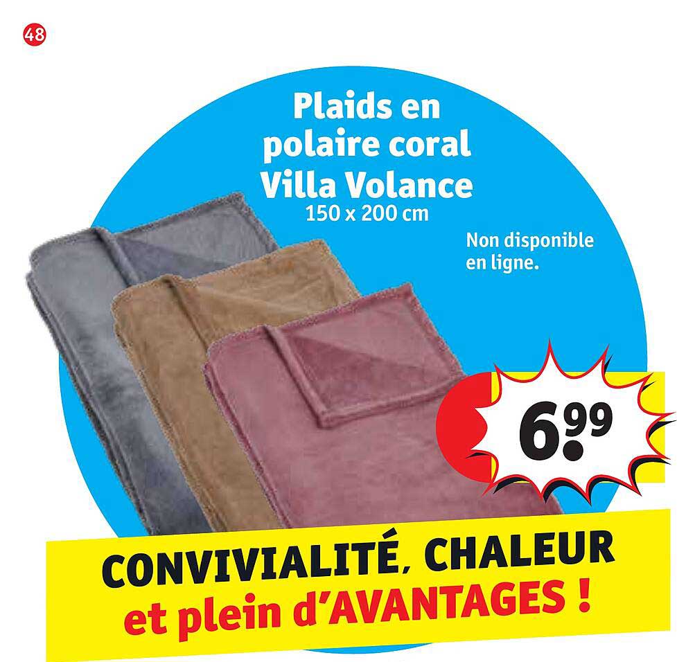 plaids en polaire coral villa volance